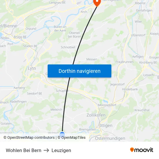 Wohlen Bei Bern to Leuzigen map