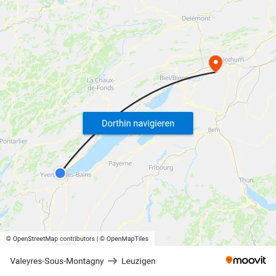 Valeyres-Sous-Montagny to Leuzigen map