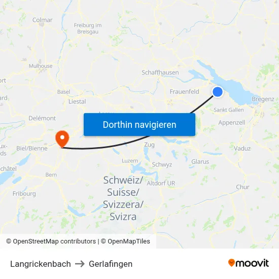 Langrickenbach to Gerlafingen map