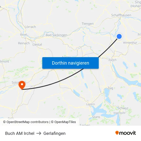 Buch AM Irchel to Gerlafingen map