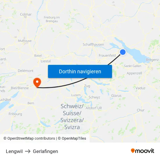 Lengwil to Gerlafingen map