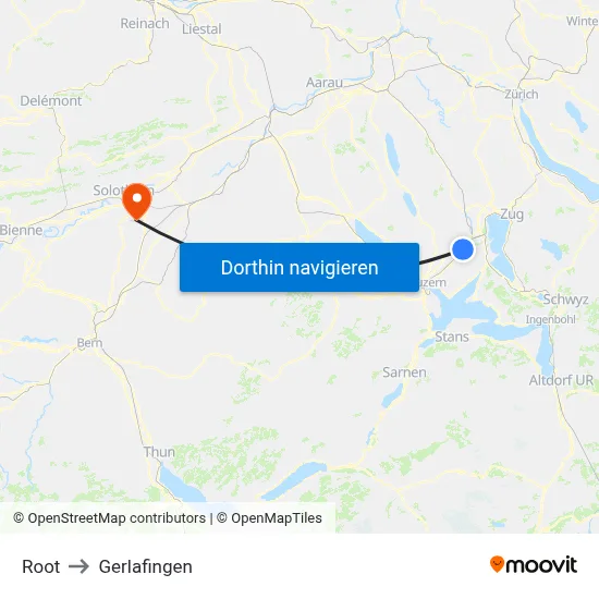 Root to Gerlafingen map