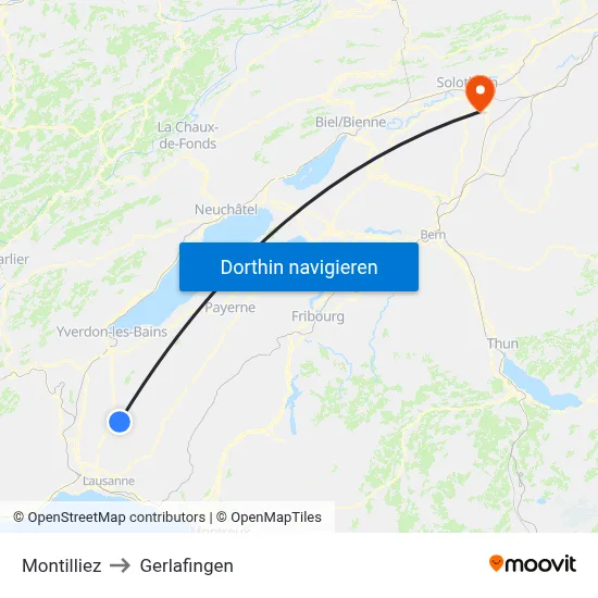 Montilliez to Gerlafingen map
