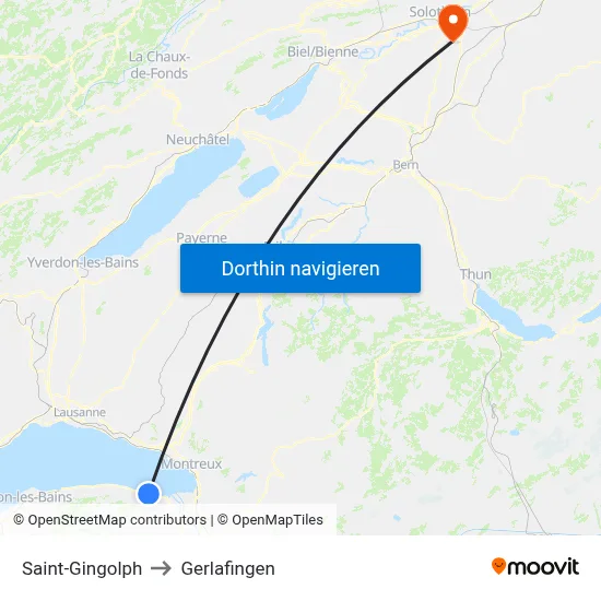 Saint-Gingolph to Gerlafingen map