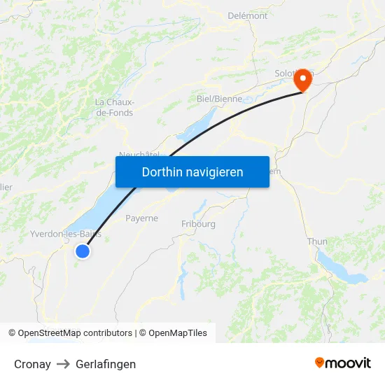 Cronay to Gerlafingen map