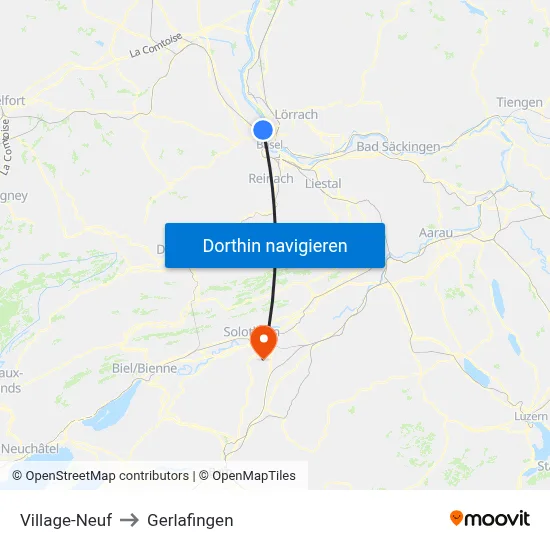 Village-Neuf to Gerlafingen map