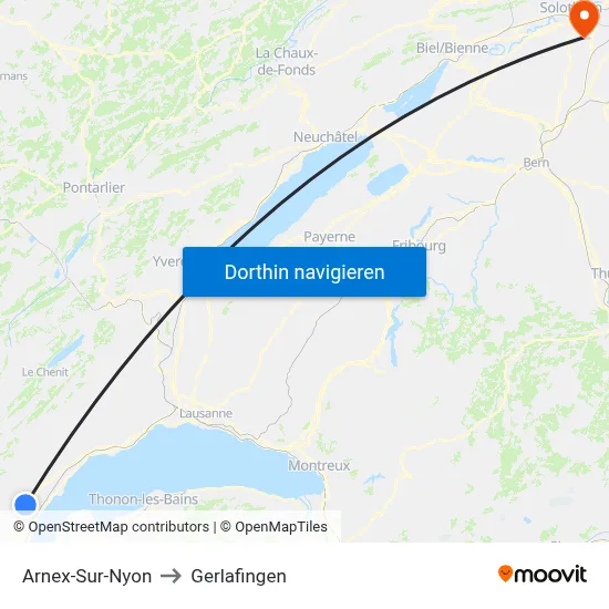 Arnex-Sur-Nyon to Gerlafingen map