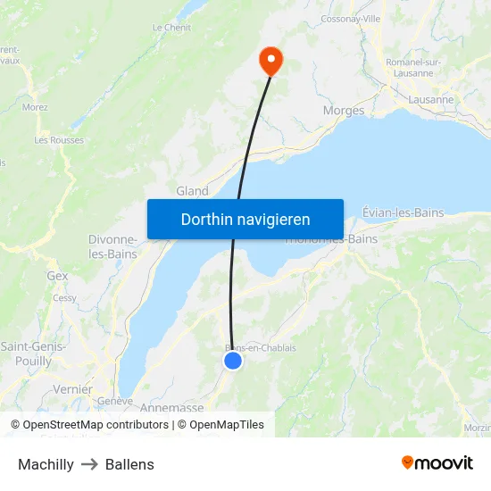 Machilly to Ballens map