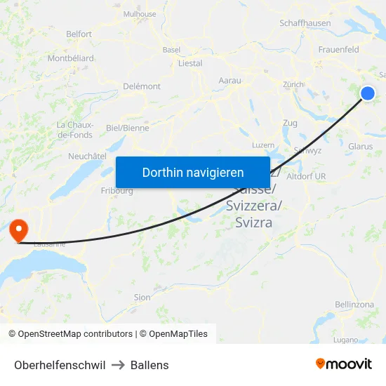Oberhelfenschwil to Ballens map