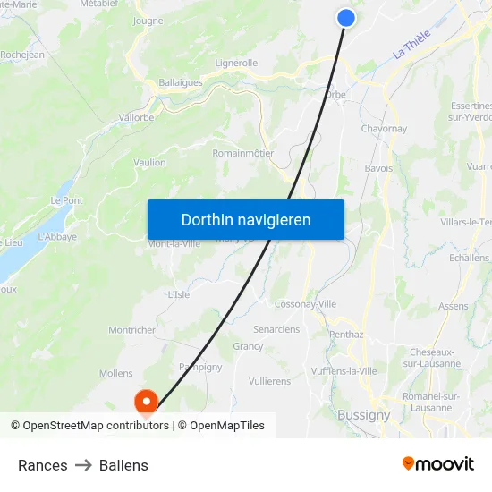 Rances to Ballens map