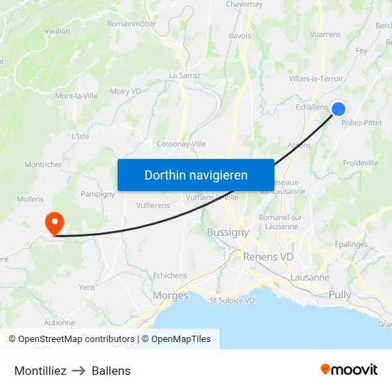Montilliez to Ballens map