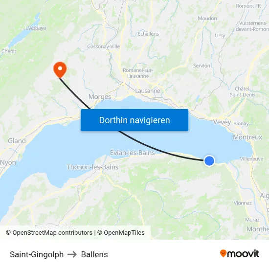 Saint-Gingolph to Ballens map