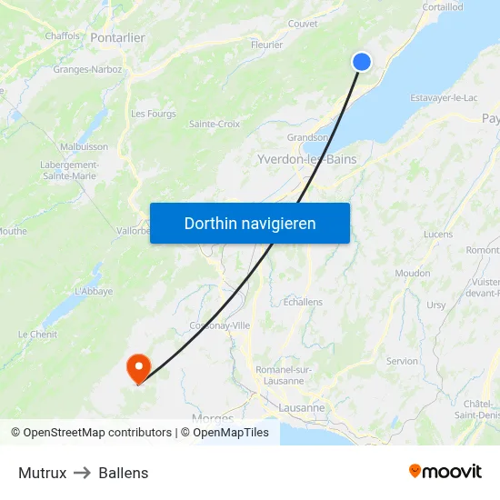 Mutrux to Ballens map