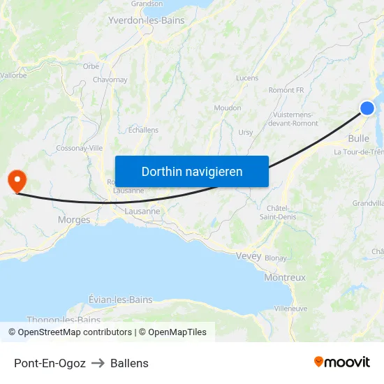 Pont-En-Ogoz to Ballens map