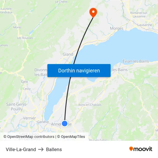Ville-La-Grand to Ballens map