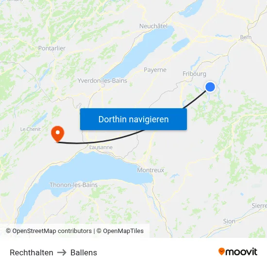 Rechthalten to Ballens map