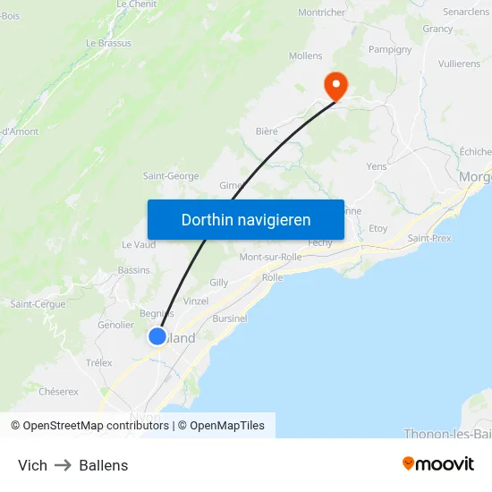 Vich to Ballens map
