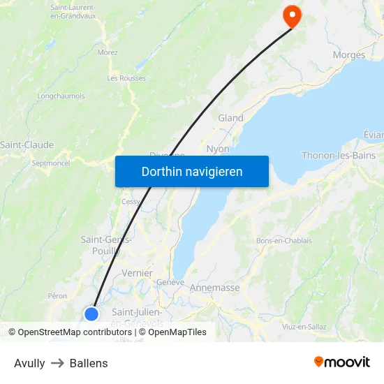 Avully to Ballens map