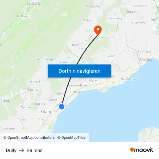 Dully to Ballens map