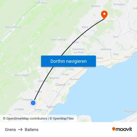Grens to Ballens map