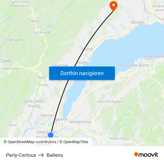 Perly-Certoux to Ballens map