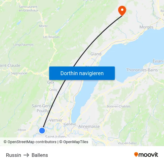Russin to Ballens map