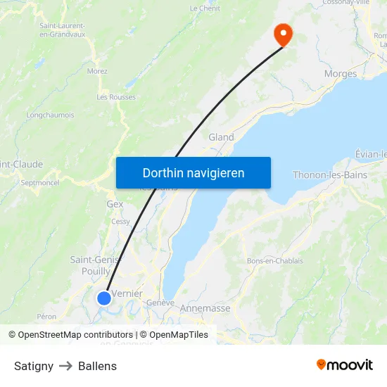 Satigny to Ballens map