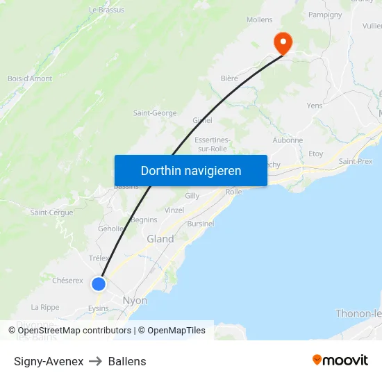 Signy-Avenex to Ballens map