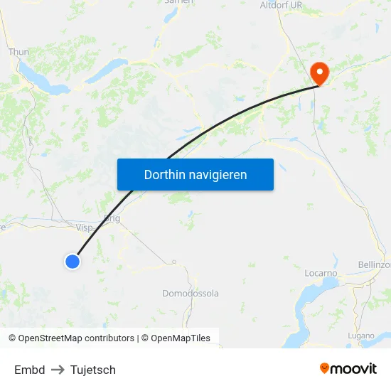 Embd to Tujetsch map