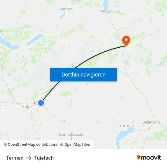Termen to Tujetsch map