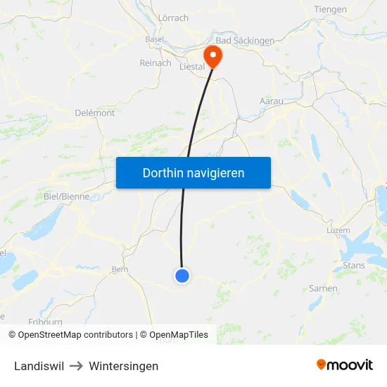 Landiswil to Wintersingen map
