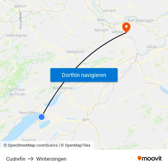 Cudrefin to Wintersingen map