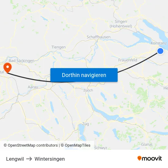 Lengwil to Wintersingen map