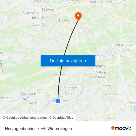 Herzogenbuchsee to Wintersingen map