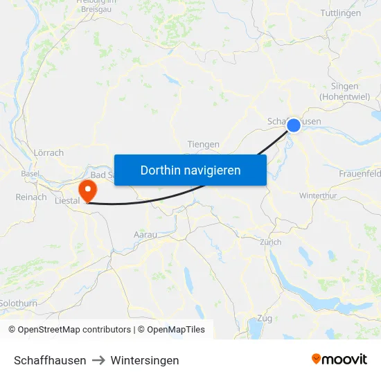 Schaffhausen to Wintersingen map