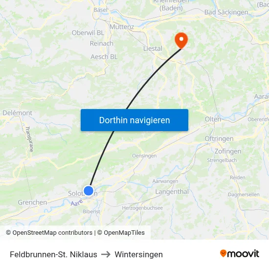 Feldbrunnen-St. Niklaus to Wintersingen map