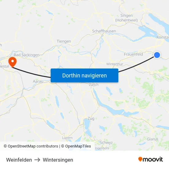 Weinfelden to Wintersingen map