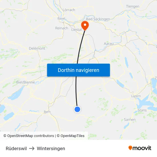 Rüderswil to Wintersingen map