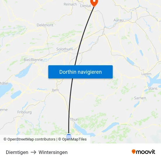 Diemtigen to Wintersingen map