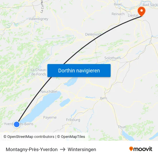 Montagny-Près-Yverdon to Wintersingen map