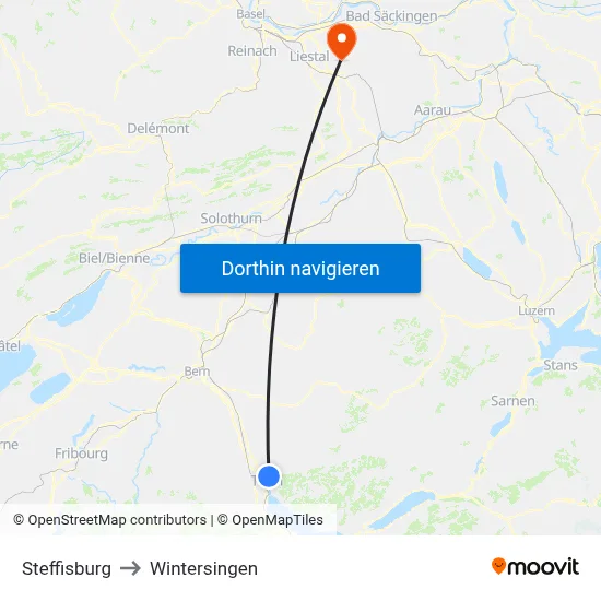 Steffisburg to Wintersingen map