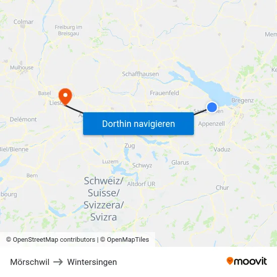 Mörschwil to Wintersingen map