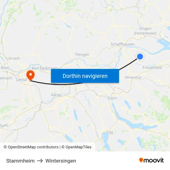 Stammheim to Wintersingen map