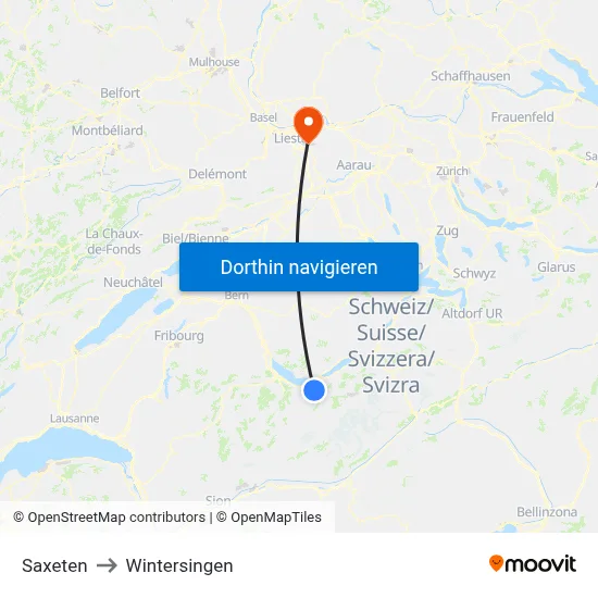 Saxeten to Wintersingen map