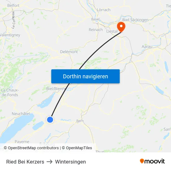 Ried Bei Kerzers to Wintersingen map