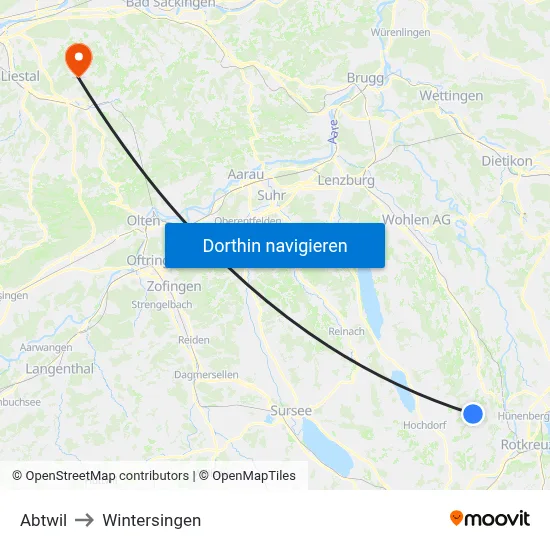 Abtwil to Wintersingen map