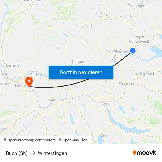 Buch (Sh) to Wintersingen map