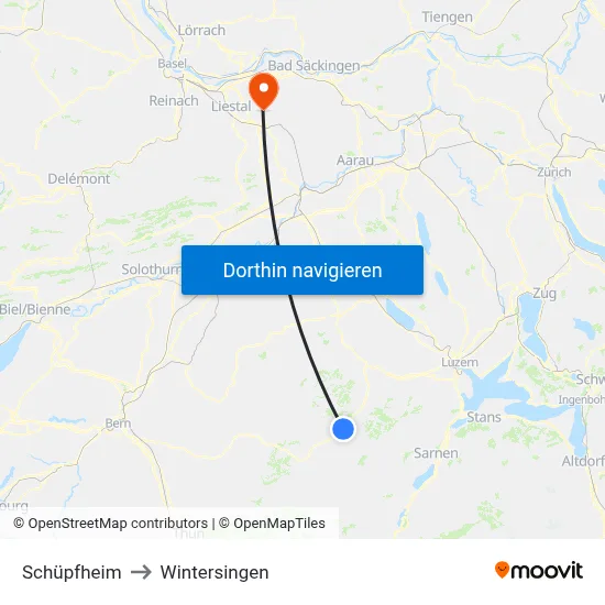Schüpfheim to Wintersingen map