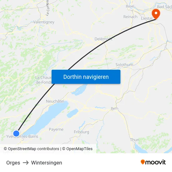 Orges to Wintersingen map
