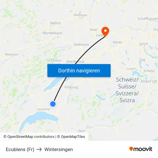 Ecublens (Fr) to Wintersingen map